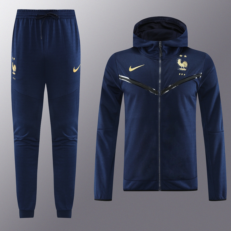 23 French royal blue hoodie suit